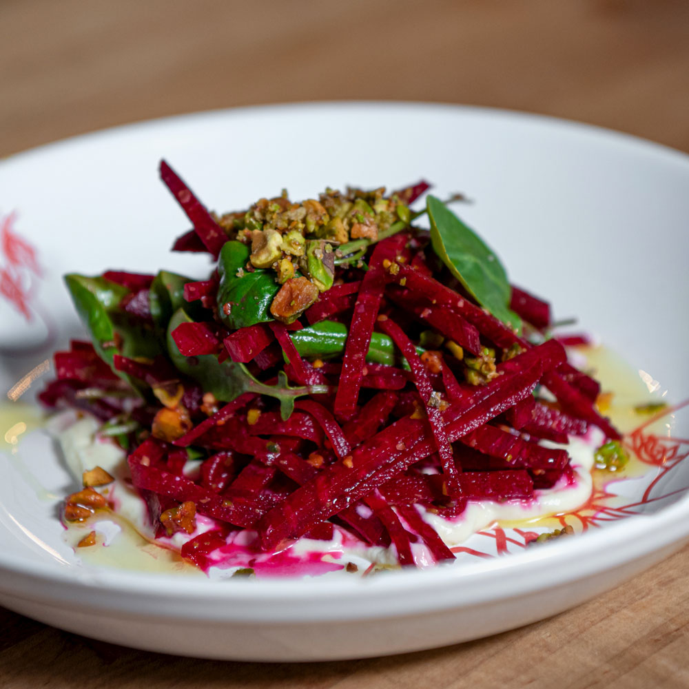 Rote Beete Salat mit Pistazien Vinaigrette